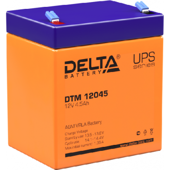 DTM 12045 Аккумуляторная батарея серии UPS Delta 12В / 4,5Ач 1,63 0,96 А DELTA BATTERY DTM 12045 Аккумуляторная батарея серии UPS Delta 12В / 4,5Ач 1,63 0,96 А DELTA BATTERY