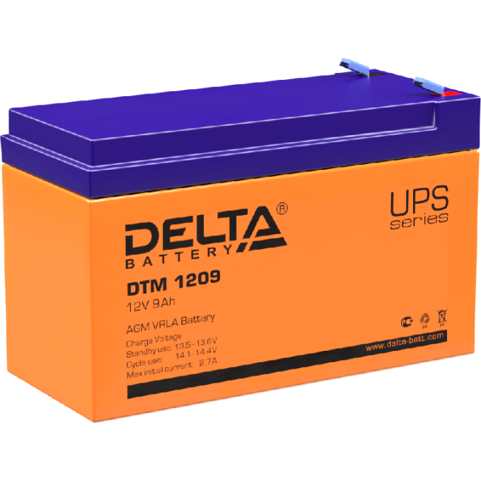 DTM 1209 Аккумуляторная батарея серии UPS Delta 12В / 9Ач 2,65 2,7 А DELTA BATTERY DTM-1209