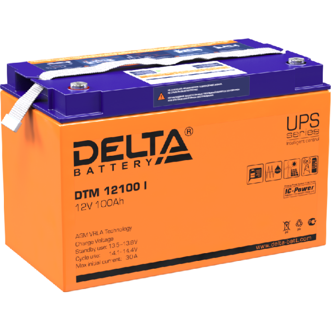 DTM 12100 I Аккумуляторная батарея серии UPS Delta 12В / 100Ач 31,5 30 А DELTA BATTERY DTM-12100-I