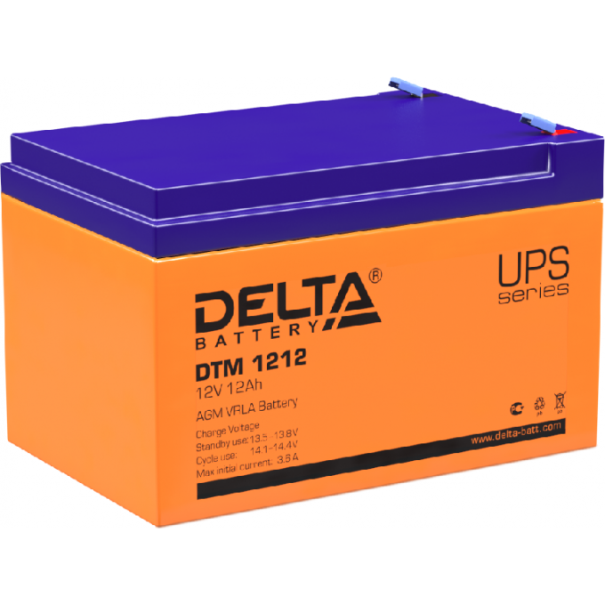 DTM 1212 Аккумуляторная батарея серии UPS Delta 12В / 12Ач 3.8 3.6 А DELTA BATTERY DTM-1212