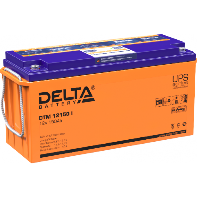 DTM 12150 I Аккумуляторная батарея серии UPS Delta 12В / 150Ач 43,2 45 А DELTA BATTERY DTM-12150-I