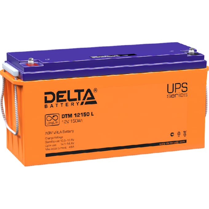 DTM 12150 L Аккумуляторная батарея серии UPS Delta 12В / 150Ач 47 40 А DELTA BATTERY DTM-12150-L