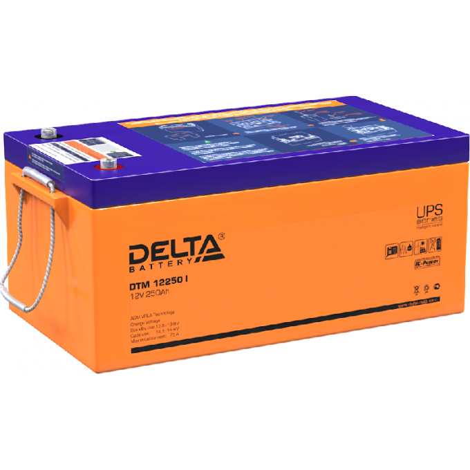 DTM 12250 I Аккумуляторная батарея серии UPS Delta 12В / 250Ач 71,2 75 А DELTA BATTERY DTM-12250-I