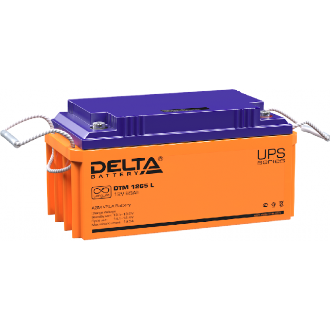 DTM 1265 L Аккумуляторная батарея серии UPS Delta 12В / 65Ач 22,4 19,5 А DELTA BATTERY DTM-1265-L
