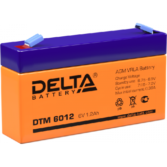 DTM 6012 Аккумуляторная батарея серии UPS Delta 6В / 1,2Ач 0,31 0,36 А DELTA BATTERY DTM 6012 Аккумуляторная батарея серии UPS Delta 6В / 1,2Ач 0,31 0,36 А DELTA BATTERY