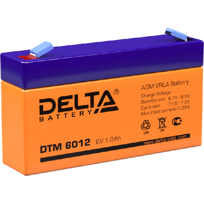 DTM 6012 Аккумуляторная батарея серии UPS Delta 6В / 1,2Ач 0,31 0,36 А DELTA BATTERY DTM-6012