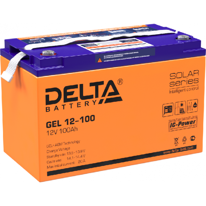 GEL 12-100 Аккумуляторная батарея серии GEL Delta 12В / 100Ач 32,5 20 А DELTA BATTERY GEL-12-100