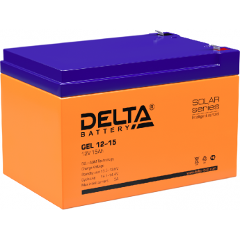 GEL 12-15 Аккумуляторная батарея серии GEL Delta 12В / 15Ач 3.68 3 А DELTA BATTERY
