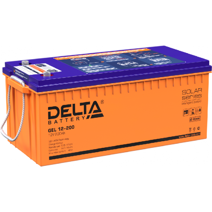 GEL 12-200 Аккумуляторная батарея серии GEL Delta 12В / 200Ач 64,7 40 А DELTA BATTERY GEL-12-200