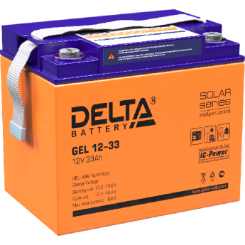 GEL 12-33 Аккумуляторная батарея серии GEL Delta 12В / 33Ач 10,6 6,6 А DELTA BATTERY