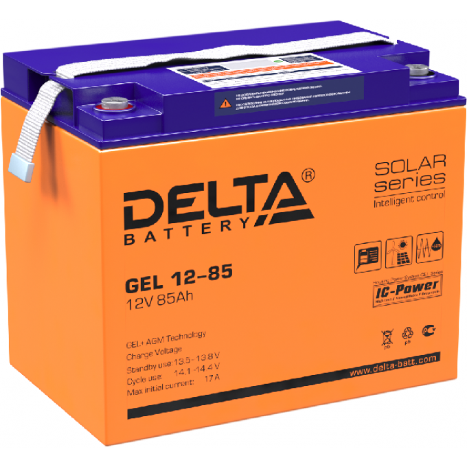 GEL 12-85 Аккумуляторная батарея серии GEL Delta 12В / 85Ач 25,2 17 А DELTA BATTERY GEL-12-85