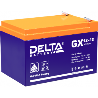 GX 12-12 Аккумуляторная батарея серии GEL Delta 12В / 12Ач 3.67 2,4 А DELTA BATTERY