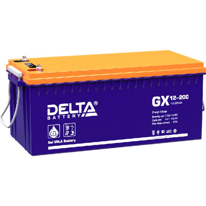 GX 12-200 Аккумуляторная батарея серии GEL Delta 12В / 200Ач 65 40 А DELTA BATTERY GX-12-200