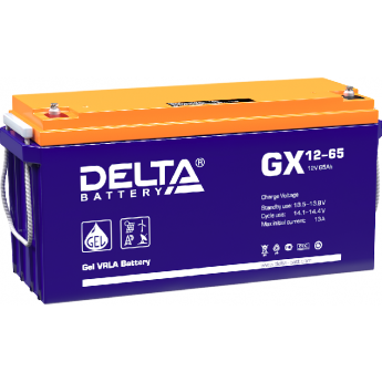 GX 12-65 Аккумуляторная батарея серии GEL Delta 12В / 65Ач 23.4 13 А DELTA BATTERY