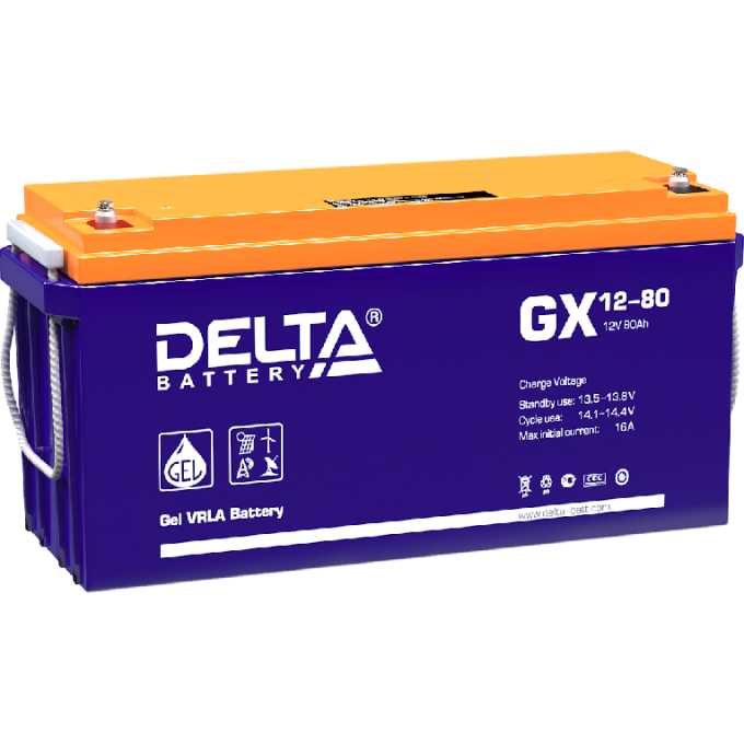 GX 12-80 Аккумуляторная батарея серии GEL Delta 12В / 80Ач 24 16 А DELTA BATTERY GX-12-80