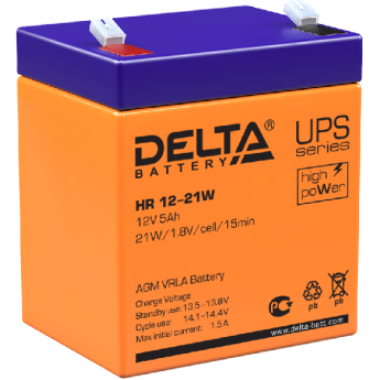 HR 12-21 W Аккумуляторная батарея серии UPS Delta 12В / 5Ач 1,8 1,5 А DELTA BATTERY