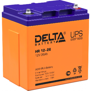 HR 12-26 Аккумуляторная батарея серии UPS Delta 12В / 26Ач 9.3 7.8 А DELTA BATTERY
