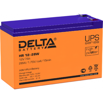 HR 12-28 W Аккумуляторная батарея серии UPS Delta 12В / 7Ач 2,1 2,1 А DELTA BATTERY