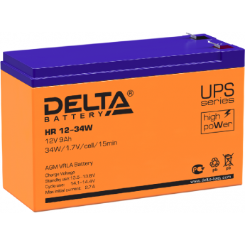 HR 12-34 W Аккумуляторная батарея серии UPS Delta 12В / 9Ач 2,62 2,7 А DELTA BATTERY