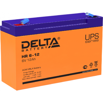 HR 6-12 Аккумуляторная батарея серии UPS Delta 12В / 12Ач 1,95 3,6 А DELTA BATTERY