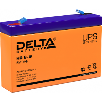 HR 6-9 Аккумуляторная батарея серии UPS Delta 12В / 9Ач 1,37 2,64 А DELTA BATTERY
